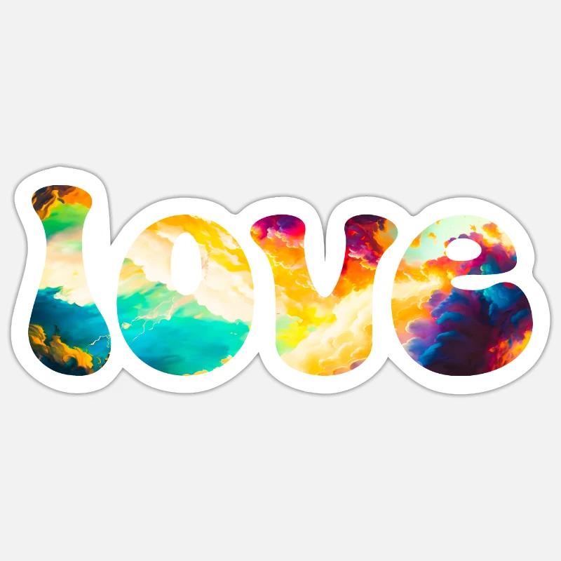 Amour - Sticker taille S (10 x 10 cm) - blanc mat