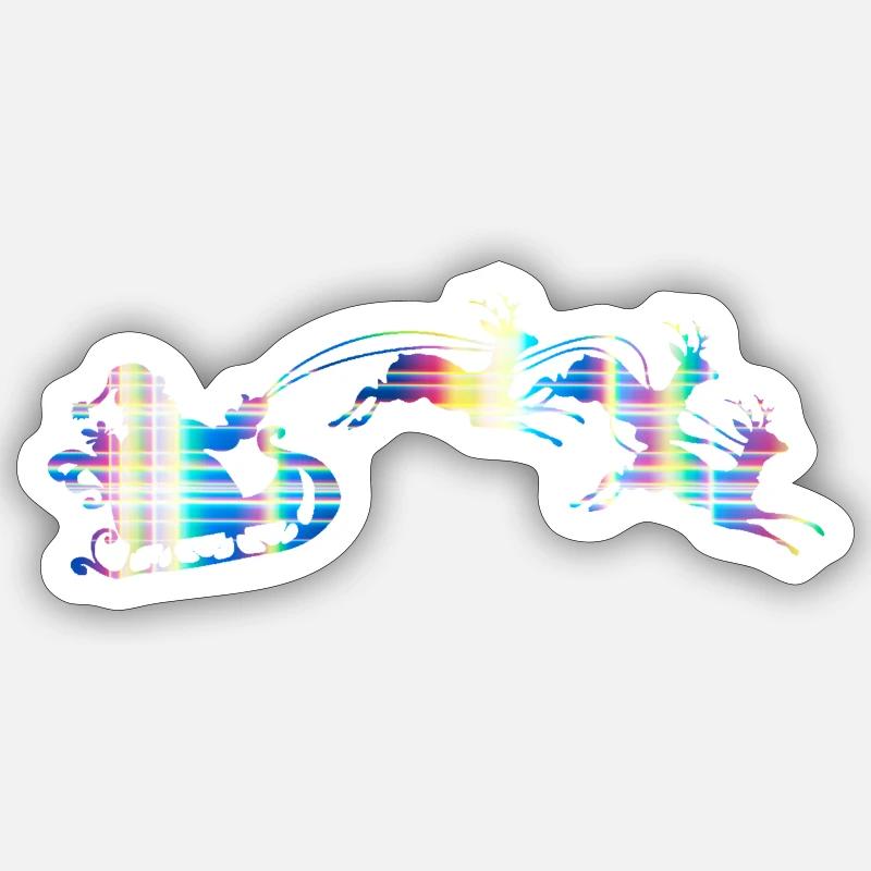 Weihnachtsmann-Schlitten Sticker Größe S (10 x 10 cm)