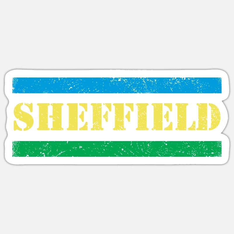 Sheffield - Sticker Größe S (10 x 10 cm) - Mattweiß