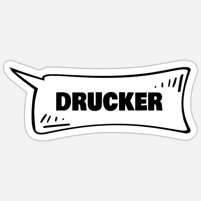 Sprechblase Drucker Sticker Größe S (10 x 10 cm)