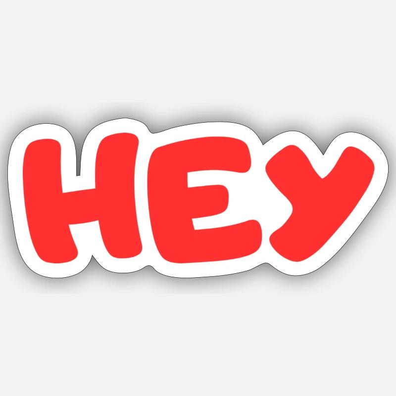 HEY - Sticker Größe S (10 x 10 cm) - Mattweiß