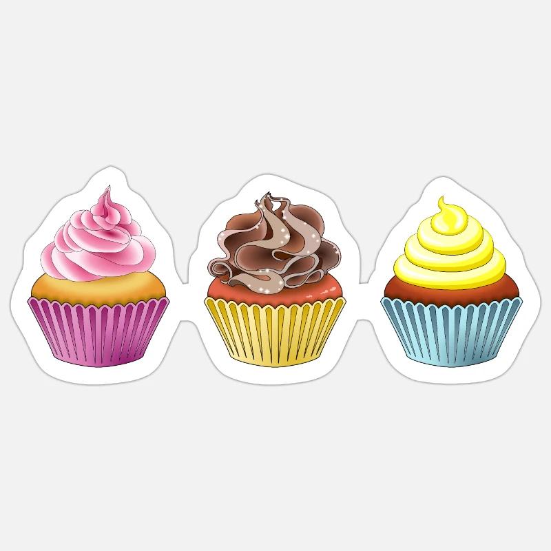 Muffins - Sticker taille S (10 x 10 cm) - blanc mat