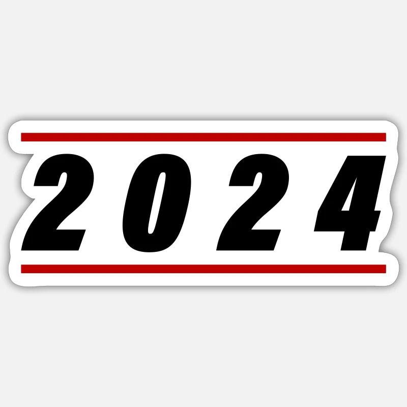 Année 2024 - Sticker taille S (10 x 10 cm) - blanc mat