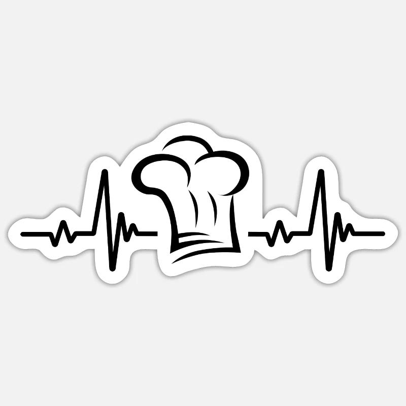 Palpitations cardiaques de la toque de chef Sticker taille S (10 x 10 cm)
