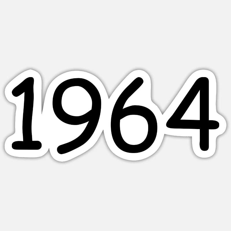 Personalize 1964 60th Birthday Template - Sticker size S (10 x 10 cm) - white matte