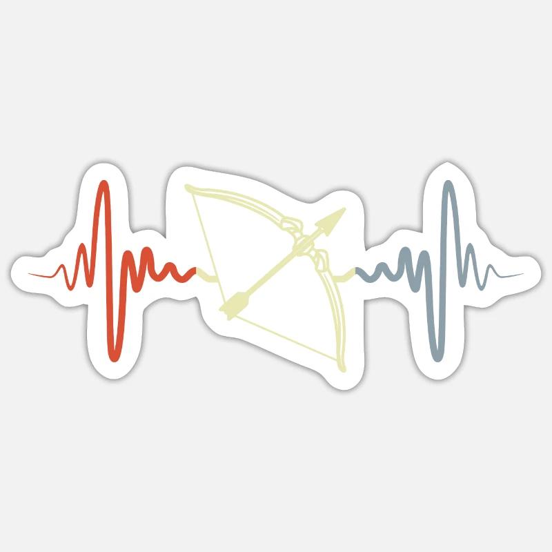 Bogen Herzschlag - Sticker Größe S (10 x 10 cm) - Mattweiß