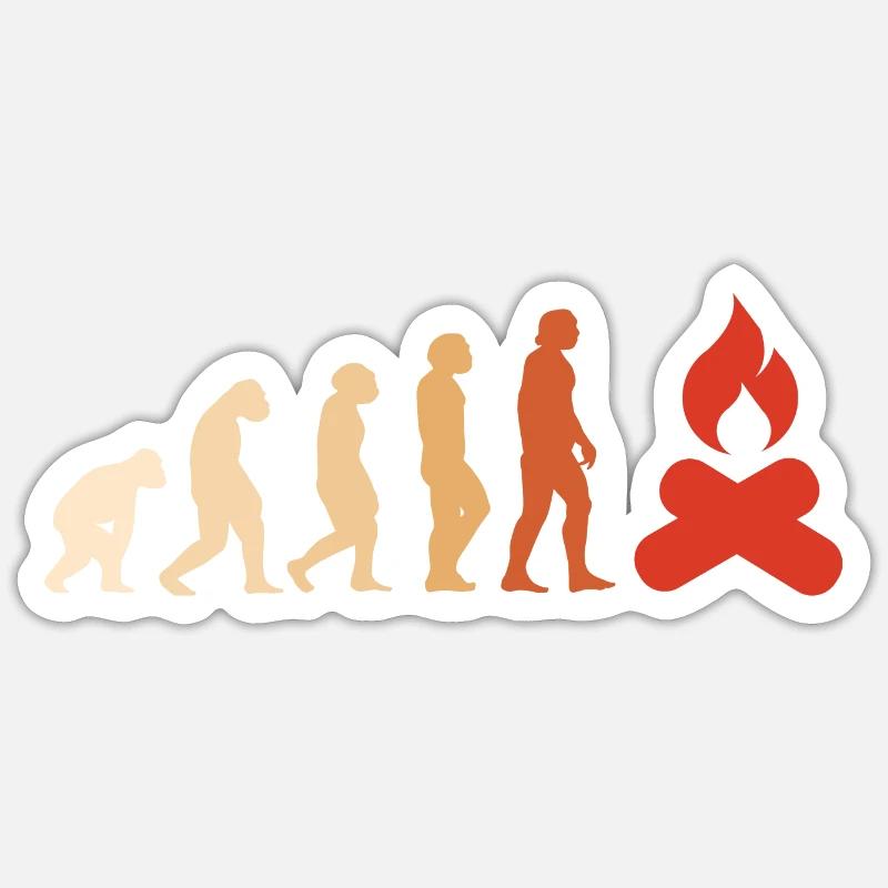 Camper Evolution Camping - Sticker taille S (10 x 10 cm) - blanc mat
