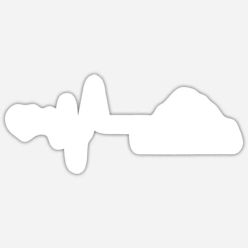 Mountains Pulse Heart - Sticker size S (10 x 10 cm) - white matte