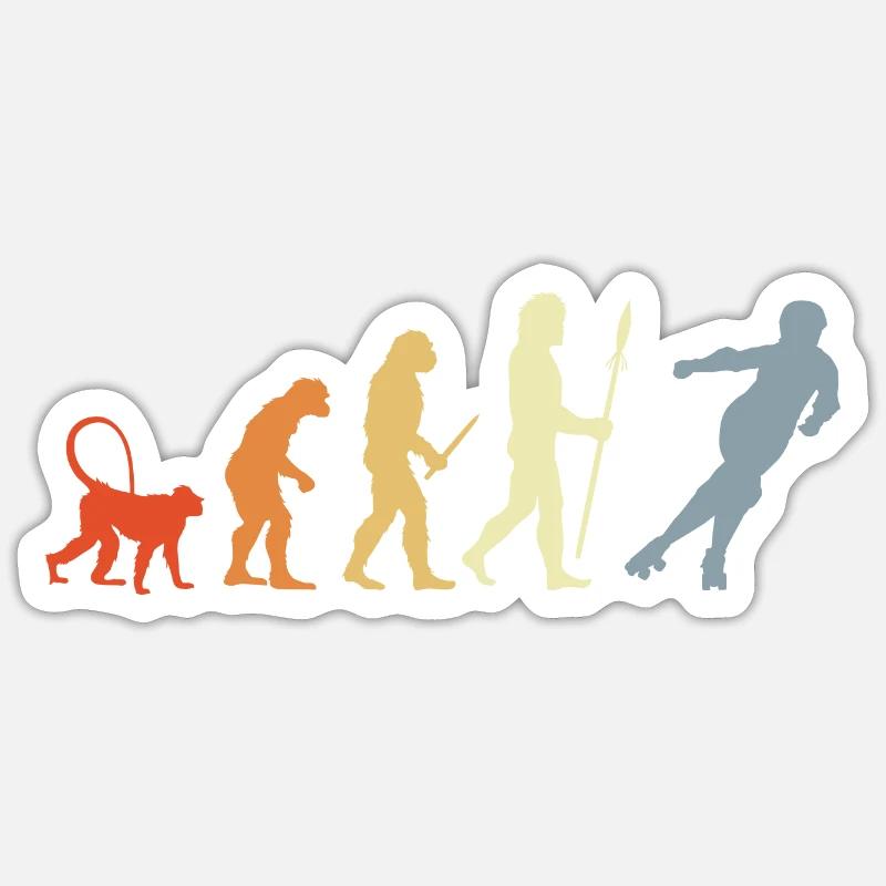Vintage Roller Skates Evolution Sticker Größe S (10 x 10 cm)