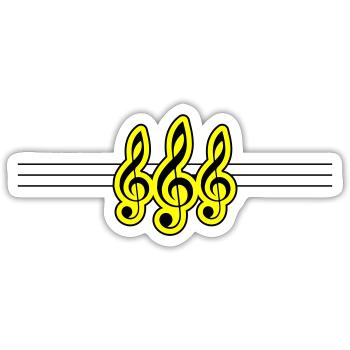 Music symbol clef - Sticker size S (10 x 10 cm) - white matte - Front