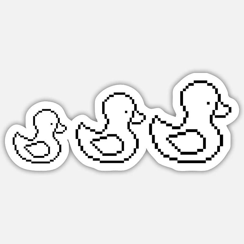 pixel enten - Sticker Größe S (10 x 10 cm) - Mattweiß