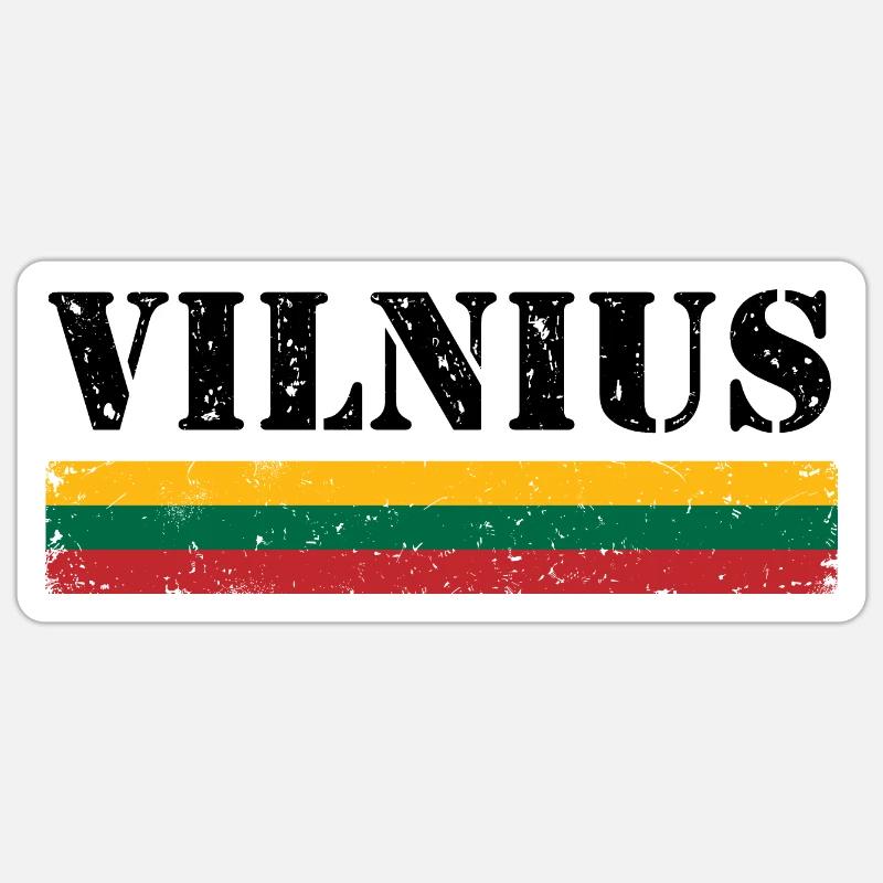 Vilnius - Sticker taille S (10 x 10 cm) - blanc mat