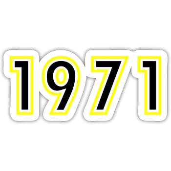 1971 Jahr Geburtstag - Sticker Größe S (10 x 10 cm) - Mattweiß - Vorne