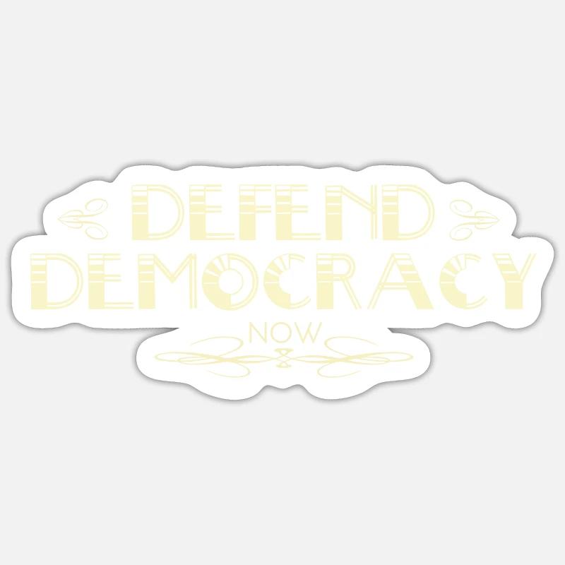 Défendre la démocratie - Sticker taille S (10 x 10 cm) - blanc mat