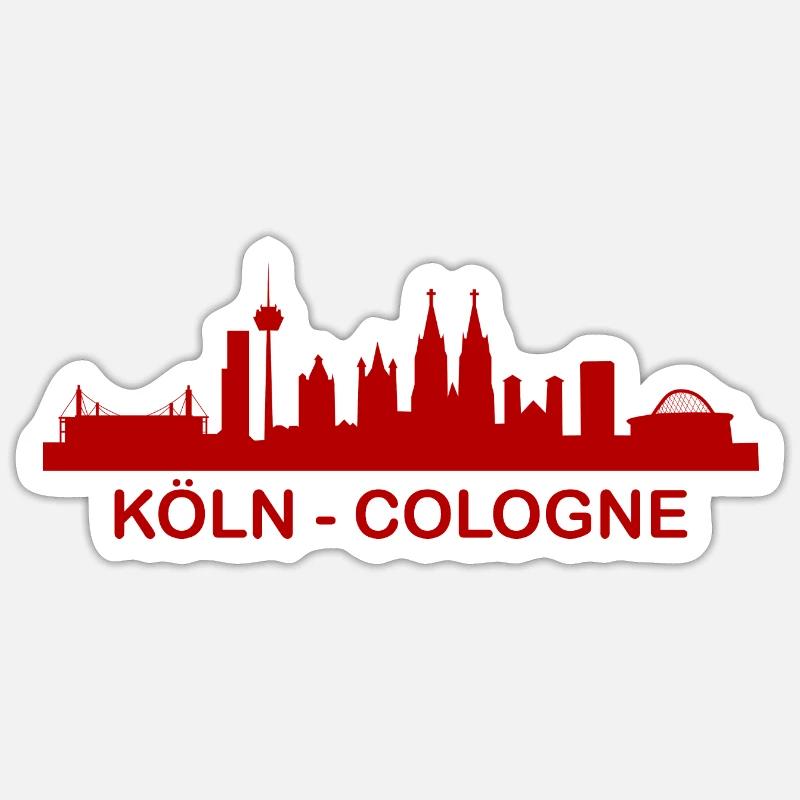 Köln Skyline Cologne Germany - Sticker size S (10 x 10 cm) - white matte
