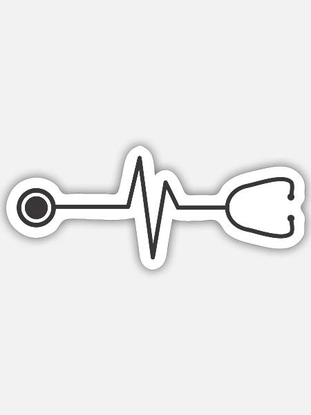 Herzschlag Doktor Arzt - Sticker Größe S (10 x 10 cm) - Mattweiß