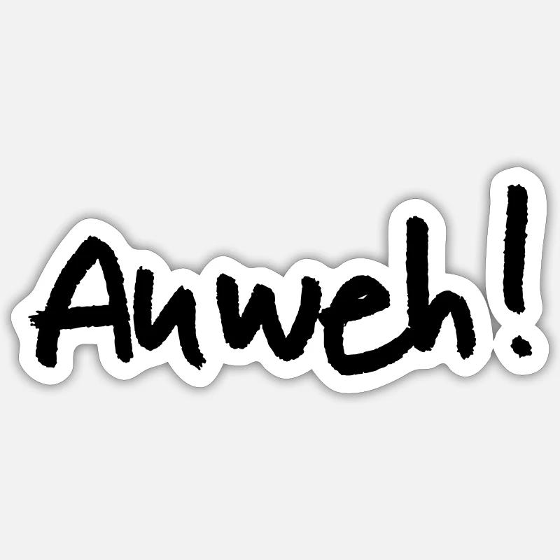 Auweh! - Sticker Größe S (10 x 10 cm) - Mattweiß