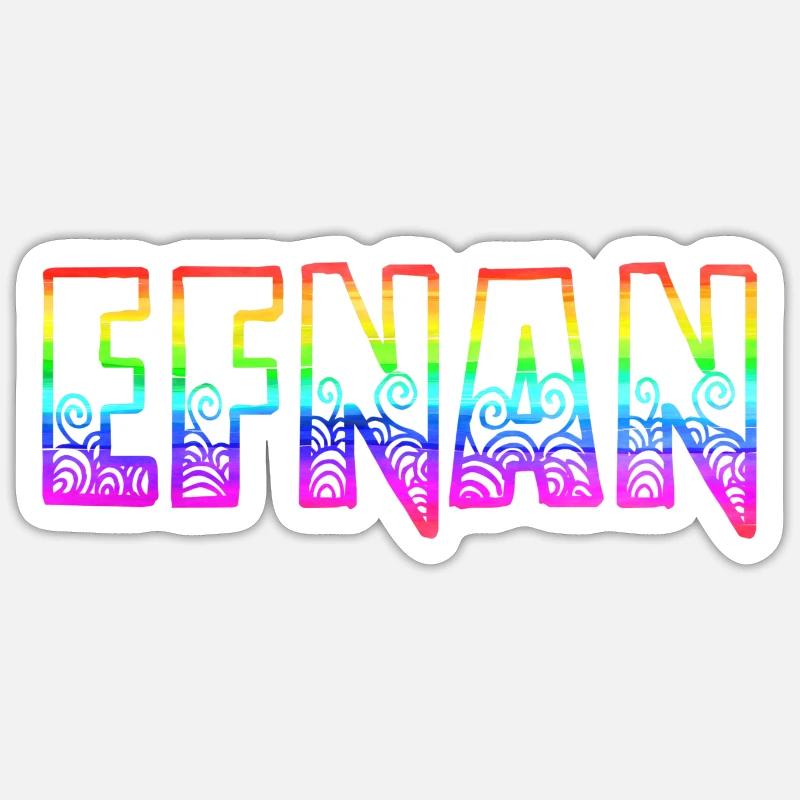 EFNAN RS Arc-en-ciel - Sticker taille S (10 x 10 cm) - blanc mat