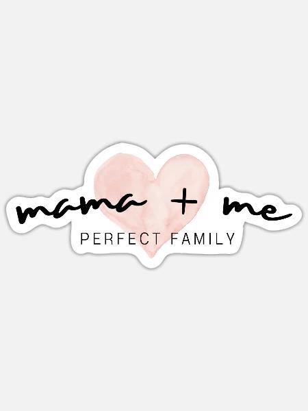 Mama und Kind Set | Perfekte Familie | Kind Spruch - Sticker Größe S (10 x 10 cm) - Mattweiß