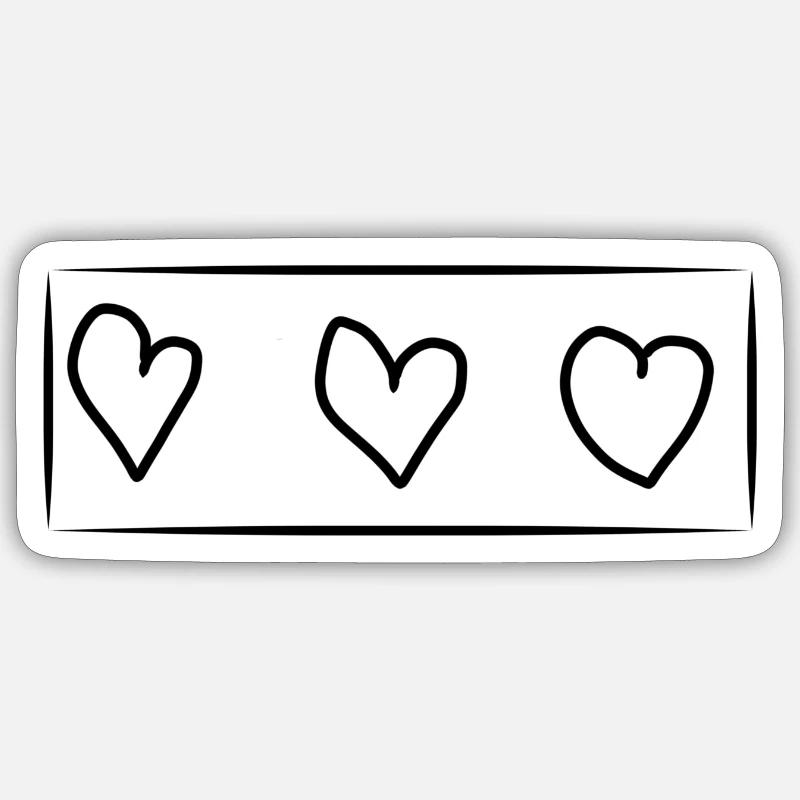Trois coeurs coeur rectangle Sticker taille S (10 x 10 cm)