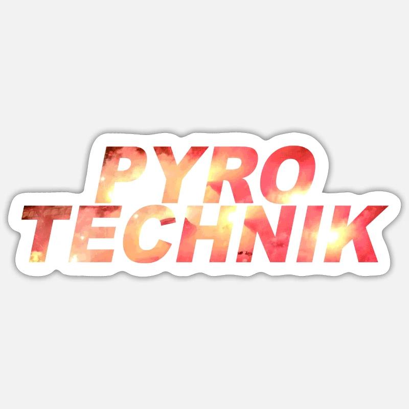 PYROTECHNIK - Sticker Größe S (10 x 10 cm) - Mattweiß