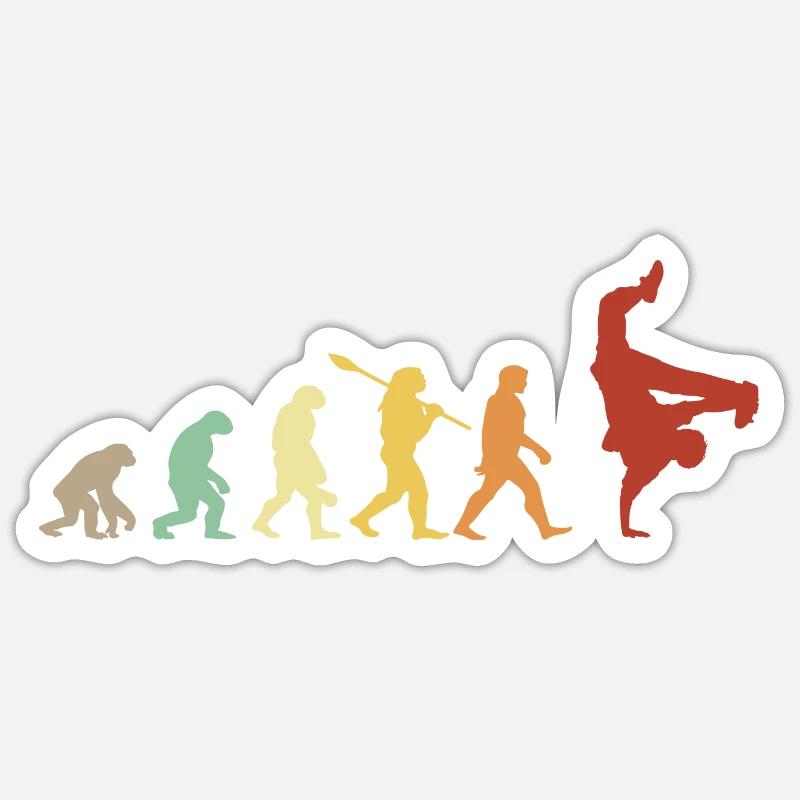 Evolution Hip Hop Breakdance - Hip Hop Geschenkidee Sticker Größe S (10 x 10 cm)