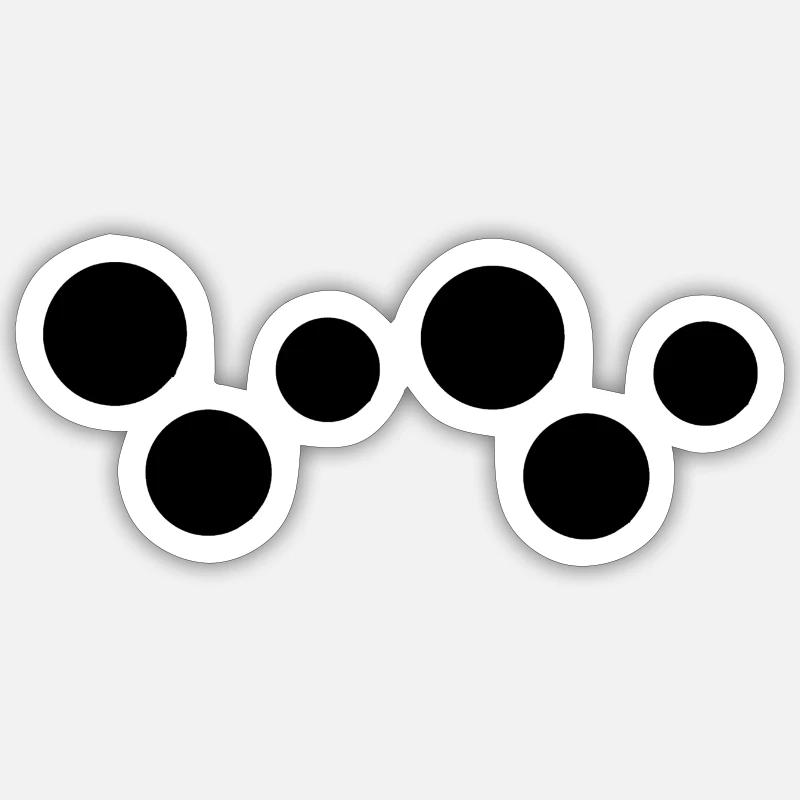 Six Circles Circle Shape - Sticker size S (10 x 10 cm) - white matte