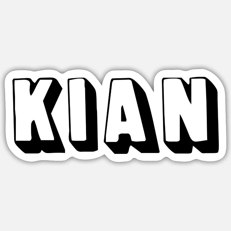 Nom - Kian - Sticker taille S (10 x 10 cm) - blanc mat