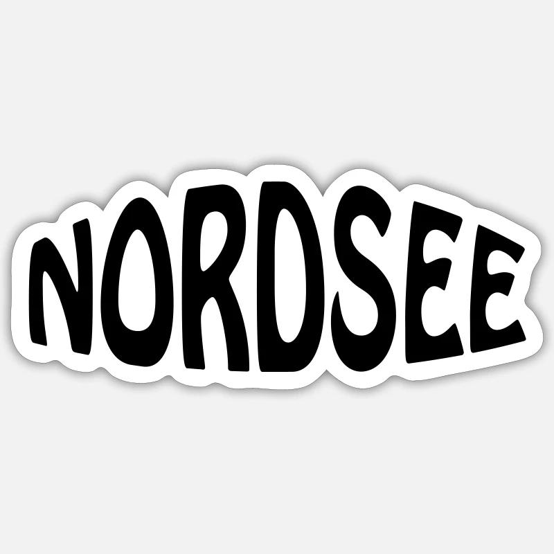 Mer du Nord - Sticker taille S (10 x 10 cm) - blanc mat