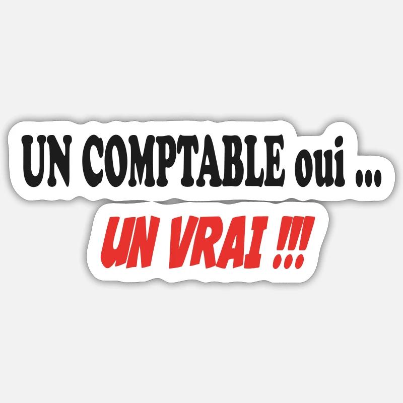Un COMPTABLE ... - Sticker taille S (10 x 10 cm) - blanc mat