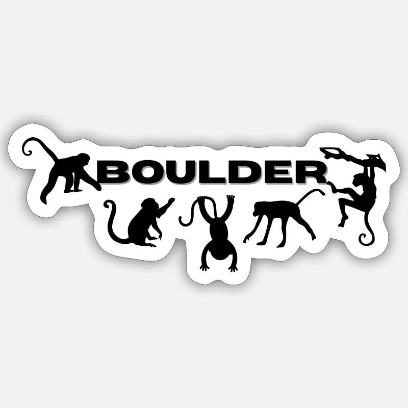 Boulderaffen - Tshirt Bouldern Sticker Größe S (10 x 10 cm)