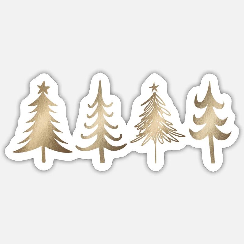 Tannenbäumchen - Sticker Größe S (10 x 10 cm) - Mattweiß