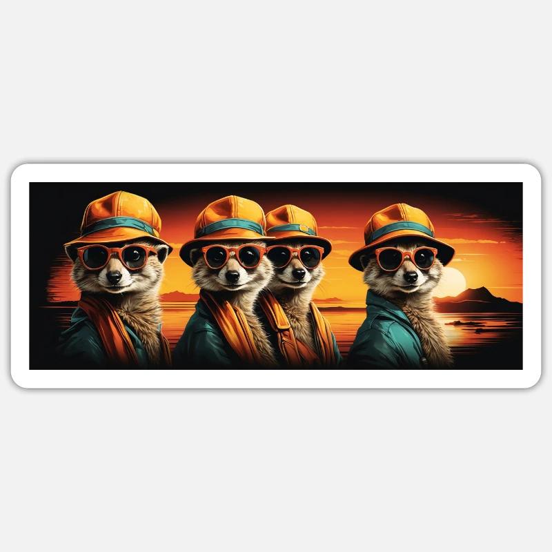 Cool suricate groupe de suricates Sticker taille S (10 x 10 cm)