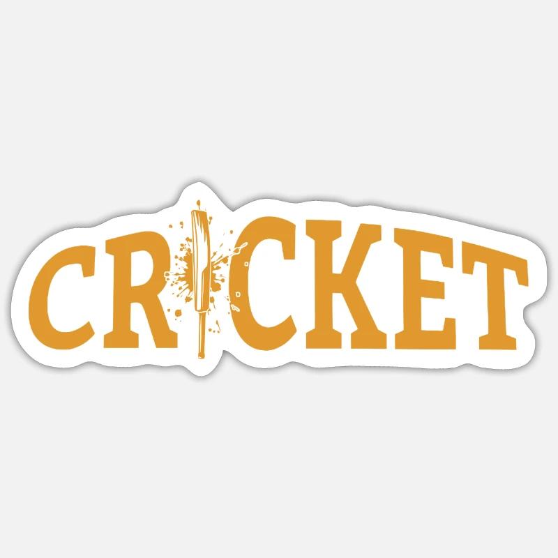 Cricket Lettering with Bat - Kricket - Sticker Größe S (10 x 10 cm) - Mattweiß