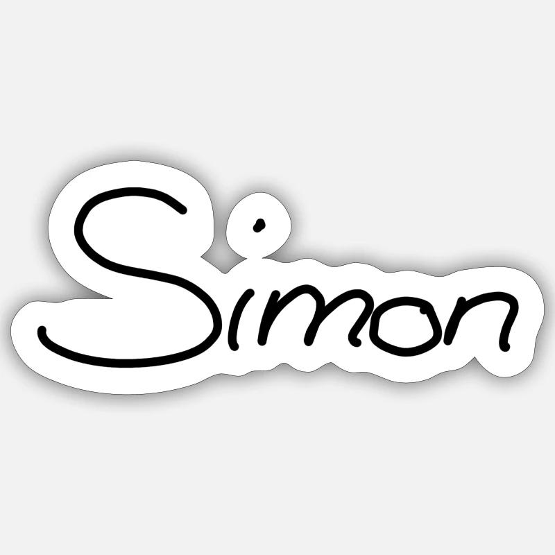 Simon - Sticker Größe S (10 x 10 cm) - Mattweiß