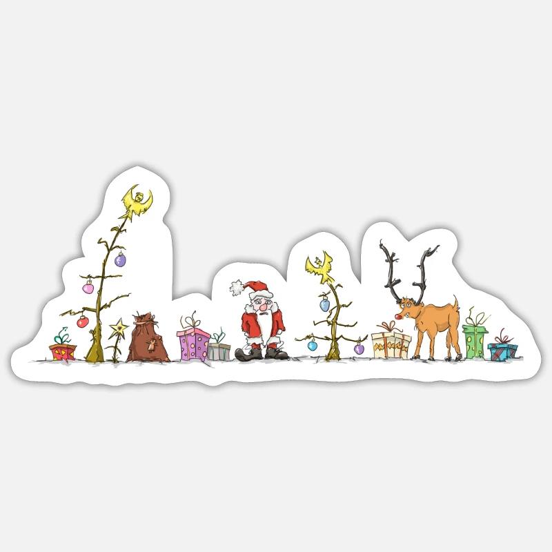 Noël - Sticker taille S (10 x 10 cm) - blanc mat