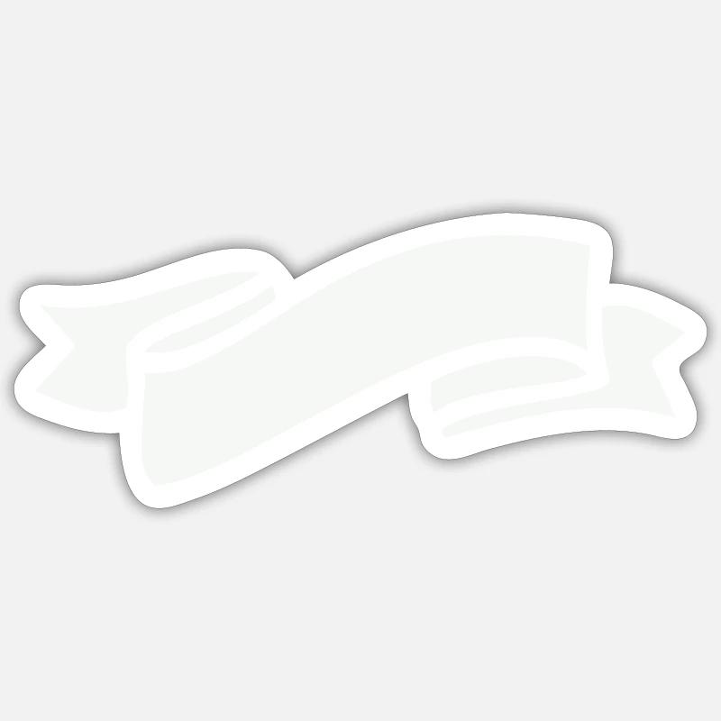 Banderole Symbol - Sticker Größe S (10 x 10 cm) - Mattweiß