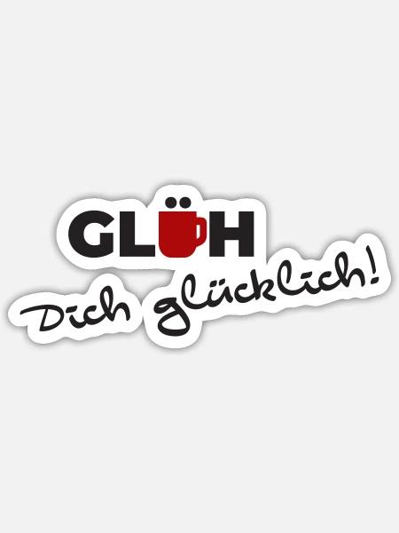 Glühwein - Sticker Größe S (10 x 10 cm) - Mattweiß