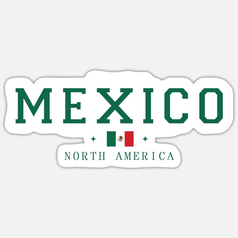 Mexique Vert - Sticker taille S (10 x 10 cm) - blanc mat