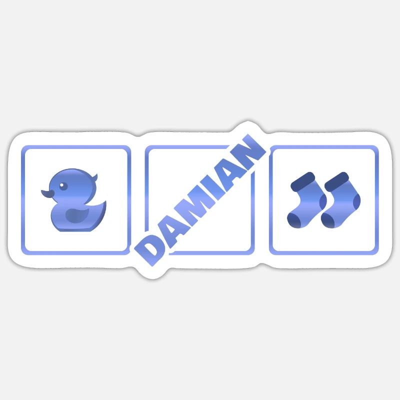 Damian comme naissance Sticker taille S (10 x 10 cm)
