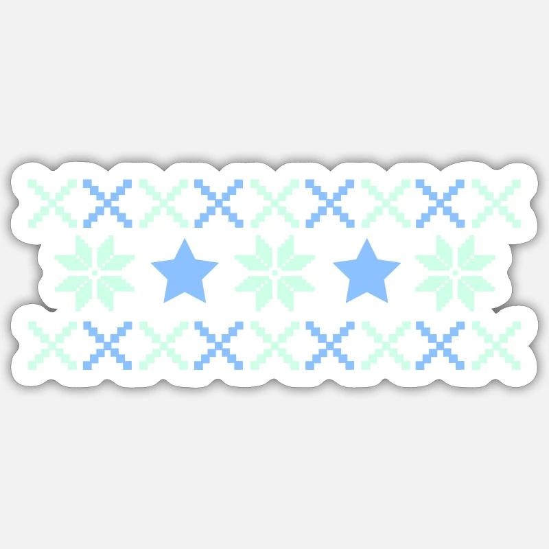 Winter Norway Pattern - Sticker size S (10 x 10 cm) - white matte