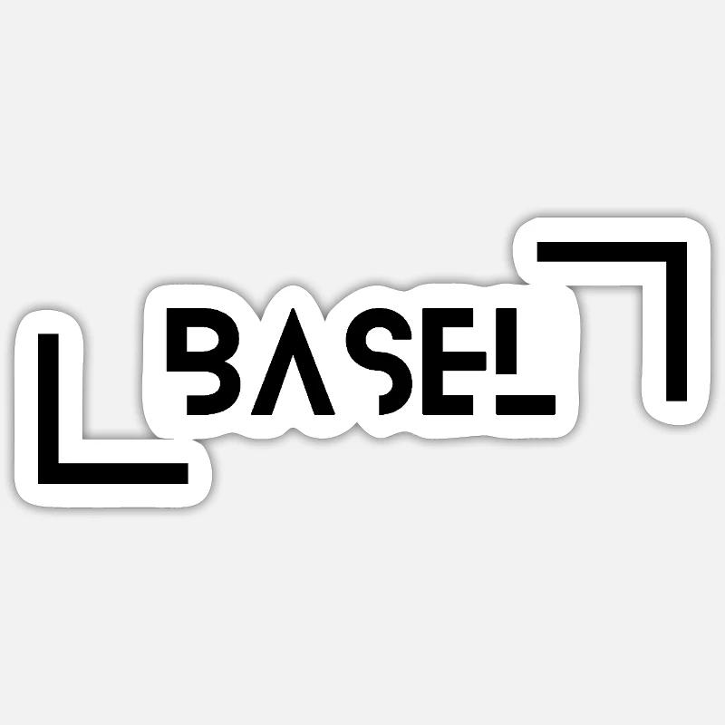 Noir de Bâle - Sticker taille S (10 x 10 cm) - blanc mat