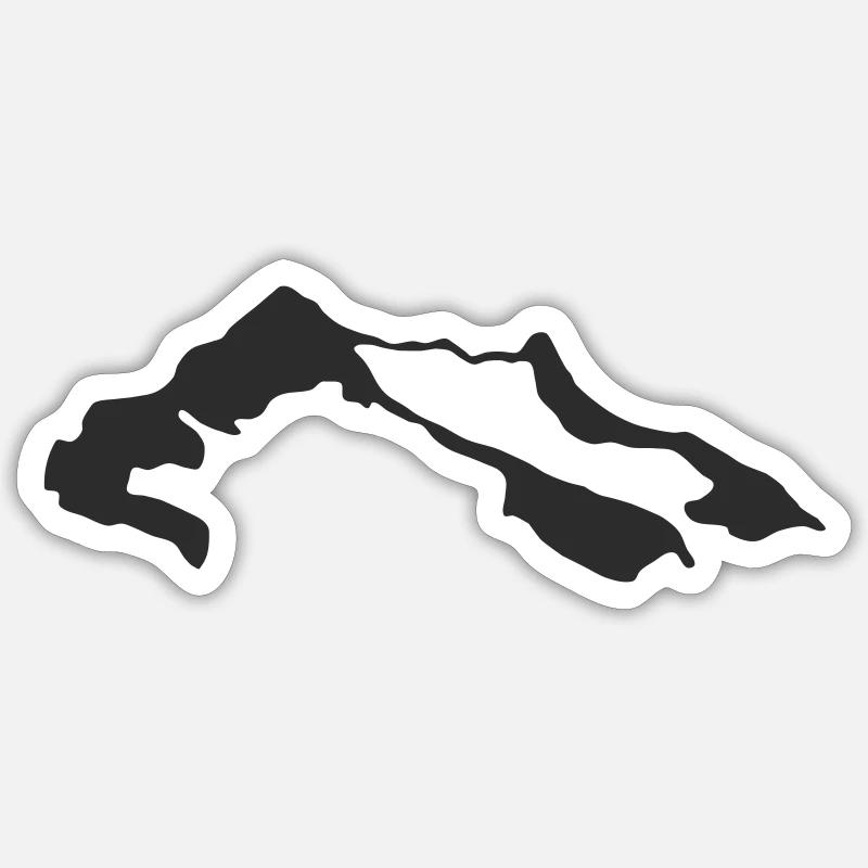 Berg - Sticker Größe S (10 x 10 cm) - Mattweiß