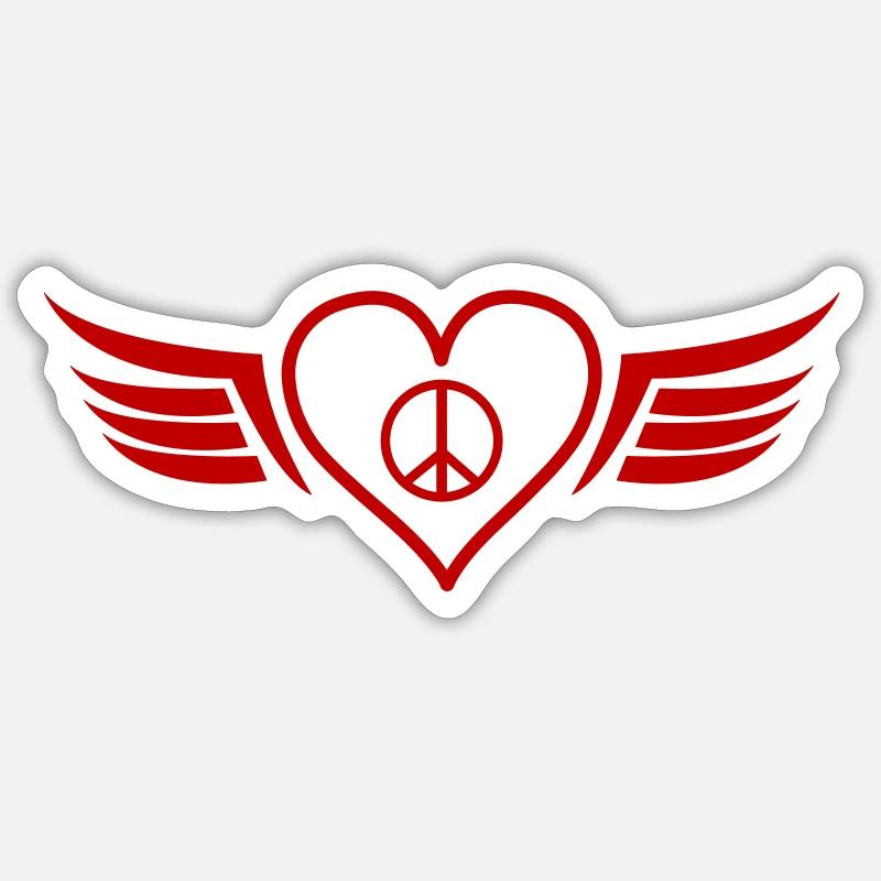Heart Wings Peace Sticker size S (10 x 10 cm)