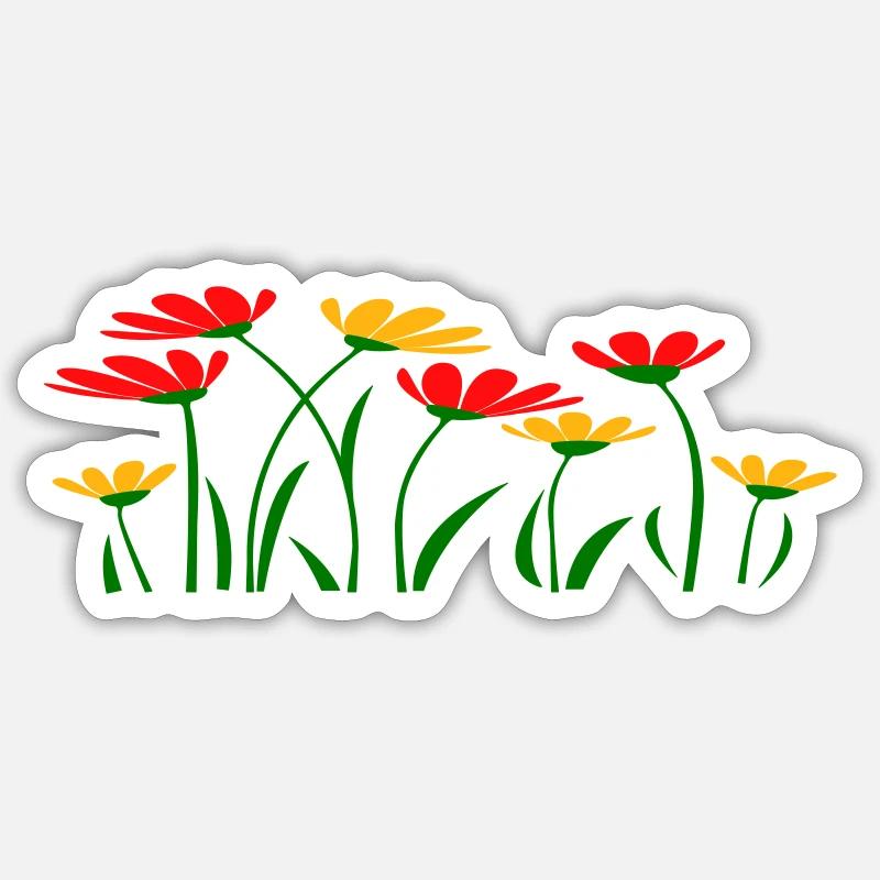 Blumenwiese Sticker Größe S (10 x 10 cm)