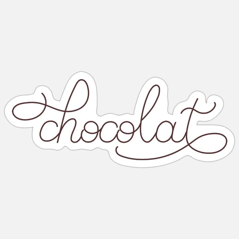chocolat - Sticker taille S (10 x 10 cm) - blanc mat