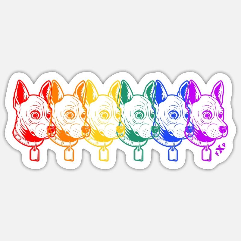 FxP Chiot Rainbow Pride Sticker taille S (10 x 10 cm)