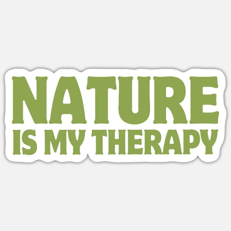 nature is my therapy - Sticker size S (10 x 10 cm) - white matte