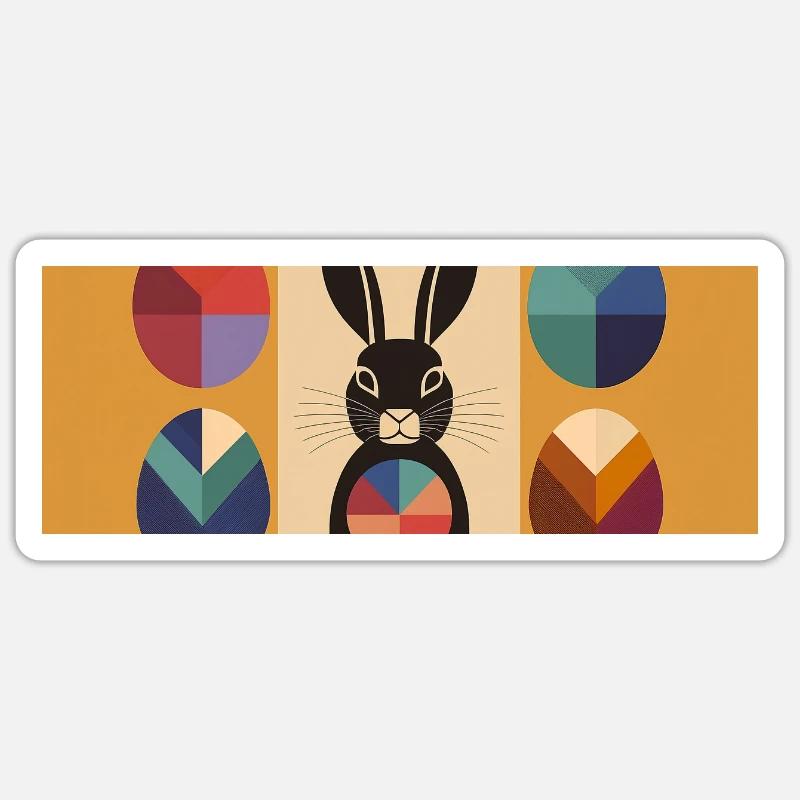 Easter Bunny No.06 - Sticker size S (10 x 10 cm) - white matte