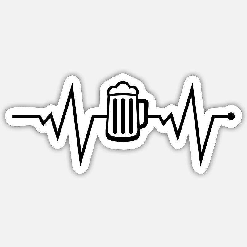 Bière Beat - Sticker taille S (10 x 10 cm) - blanc mat